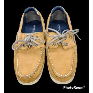 EUC Youth Boy Sperry Topsider Lanyard Size 2M Tan Beige